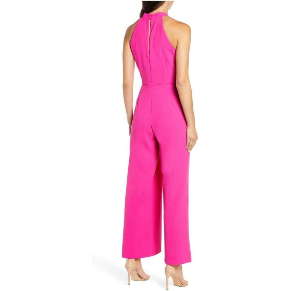 NWT Julia Jordan Womens Twist Front Halter Jumpsuit JJ36624 6 Fuschia Pink - Picture 3 of 6